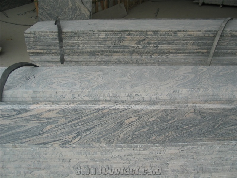 China Juparana Granite Polished Steps, Stair Riser, Stair Treads, Staircase