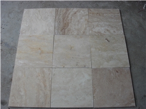 Chinese Beige Travertine Slabs & Tiles, Antique Travertine, Chinese Sunset Beige Stone