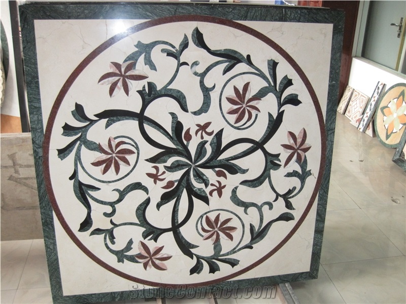 Flower Waterjet Marble Tiles Design Floor Pattern Tile Wholesale