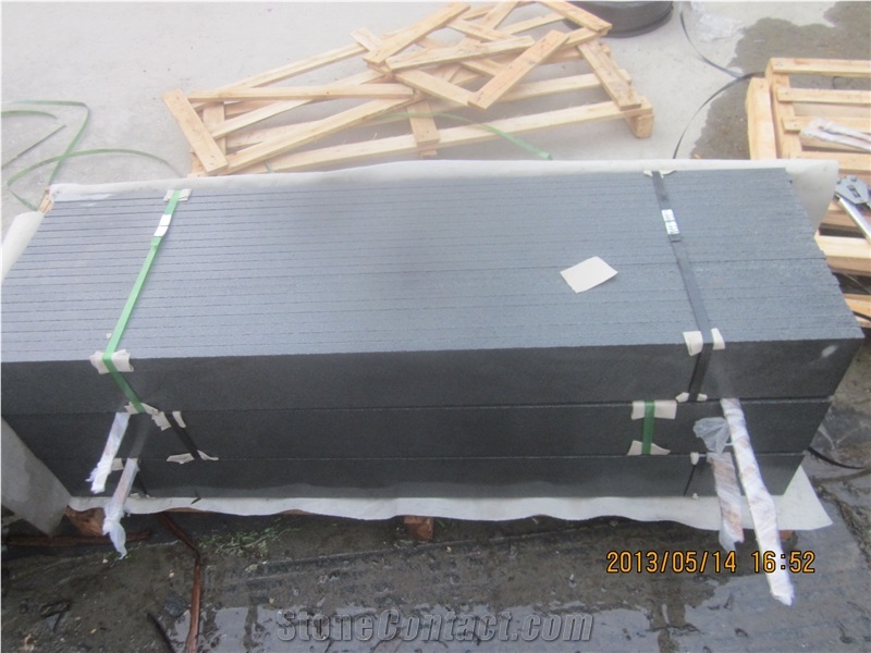 G654 Padang Dark/Sesame Black Granite Flamed Steps, Stair Riser, Stair Treads, Staircase