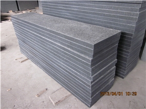 G684 Black Granite Steps, Flamed and Eased Edge, Padang Nero Granite Stairs