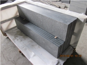 G684 Black Granite Steps, Flamed and Eased Edge, Padang Nero Granite Stairs