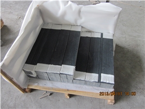 G684 Black Granite Steps, Flamed and Eased Edge, Padang Nero Granite Stairs
