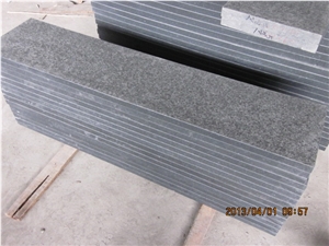 G684 Black Granite Steps, Flamed and Eased Edge, Padang Nero Granite Stairs
