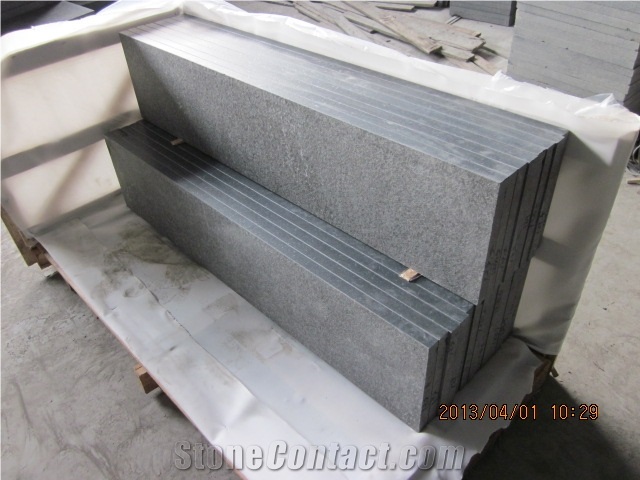 G684 Black Pearl/Padang Nero Granite Flamed Steps, Stair Riser, Stair Treads, Staircase