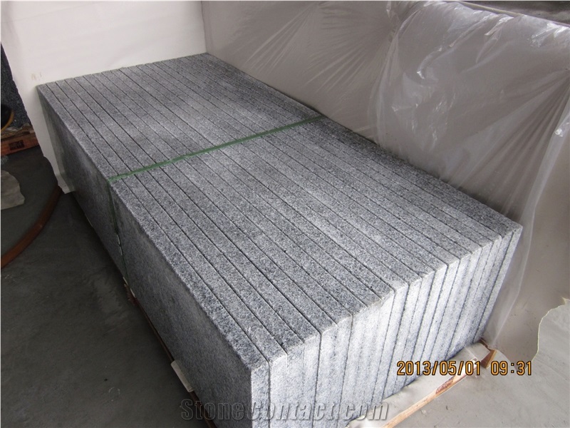 New G603/Crystal White/Padang Light Granite Flamed Steps, Stair Treads, Staircase