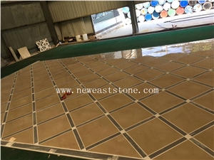 Newstar Dark Beige Waterjet Marble Tiles Design Floor Pattern
