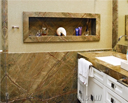 Rain Forest Green Marble Bathroom Design