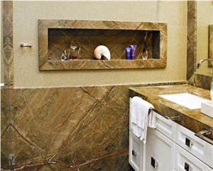 Rain Forest Green Marble Bathroom Design