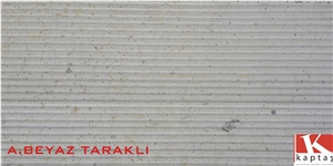 Antique White Tuff Stone Combed, Split Face Tiles- Antik Beyaz Tuff Stone