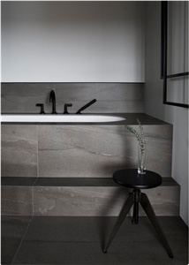 5.5mm Thin Marble Look Porcelain Tile,French Gray Full Body Marble Tile