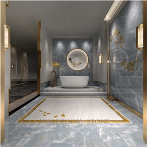Blue Onyx Look Glaed Porcelain Tile,Full Polished Floor Tile on Sale