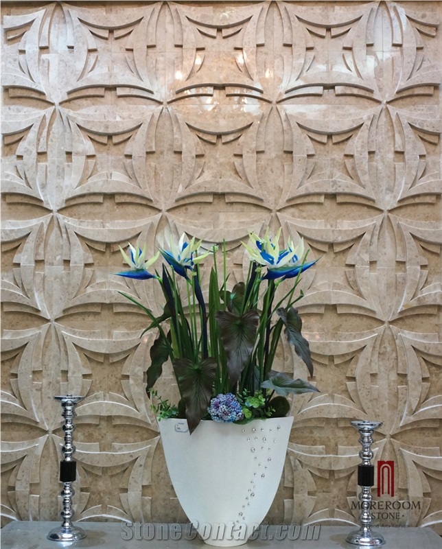 Cnc 3d Composited Laminated Marble Wall Panels
