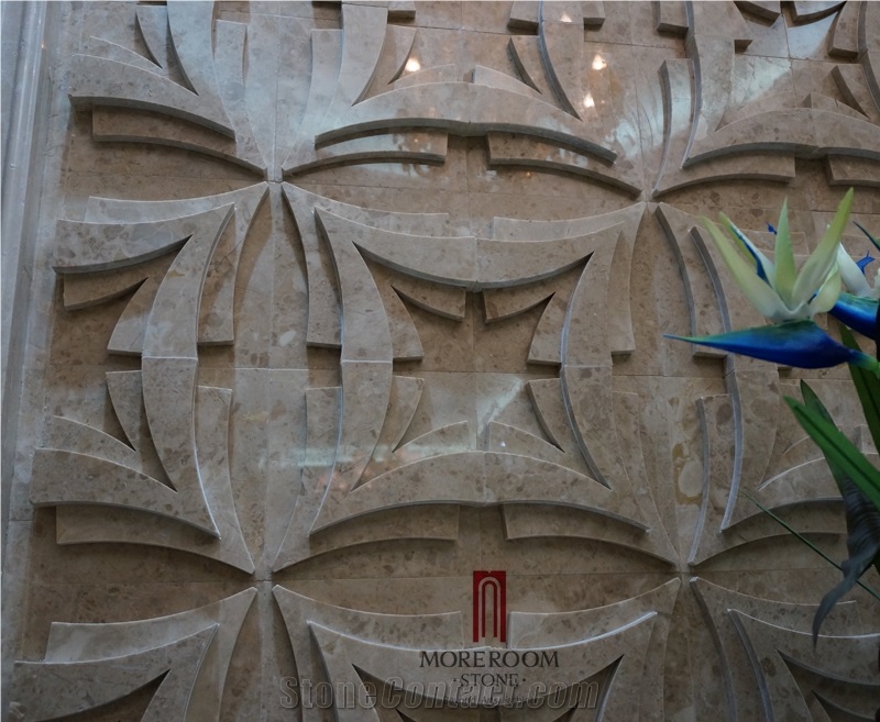 Cnc 3d Composited Laminated Marble Wall Panels