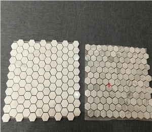 Hexagon Honed Mosaic Tile Meshed on 12x12 Sheet