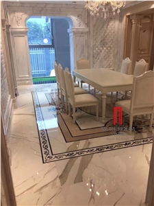 Luxury Waterjet Marble Pattern Mosaics Medallion Tiles for Villa Home Floor and Wall Designs