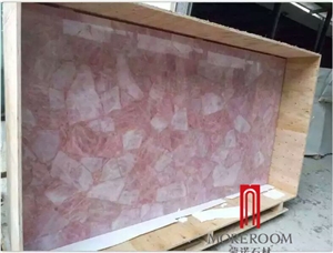 Translucent Semiprecious Vanity Tops for Sale, Natural Pink Gemstone Factory Direct Sale