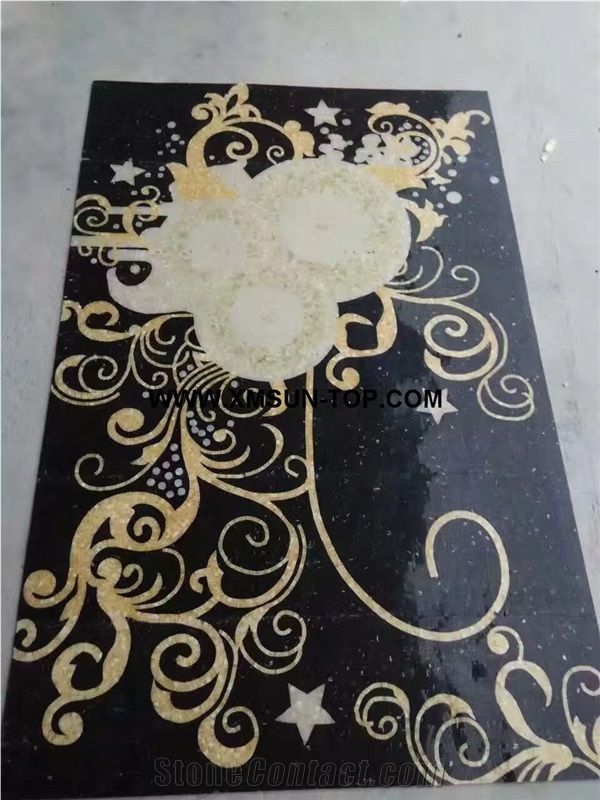 Black Mosaic Medallion/Rectangle Medallion/Composited Medallion/Floor Medallion/Interior Decoration/Rosettes/Carpet Medallion/Flower Pattern Medallion