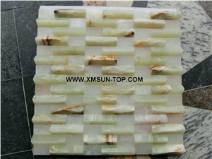 Green Onyx Mosaic Tile/ Green Onyx Wall Mosaic/ Green Onyx Mosaic for Wall Covering/Green Onyx Mosaic Tv Backdrop Wall/Interior Decoration
