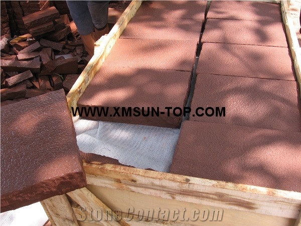 Red Sandstone Cube Stone/Red Sandstone Cobble Stone/Red Sandstone Paving Sets/Red Sandstone Exterior Pavers/Red Sandstone Paving Stone/Road Pavers