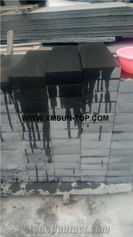 Shanxi Black Granite Kerbstones/Absolute Black Granite Kerb Stone/North Mountain Black Granite Curbstone/Supreme Black Granite Road Stone