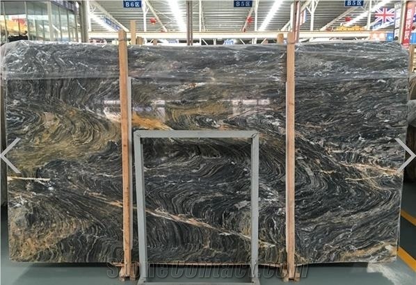 Quarry Direct Supply Van Gogh with Cross Cut Marble Iran Multi-Colors & Wall Cladding, Multi-Colors Polished Marble Tiles & Slabs for Interior Dec