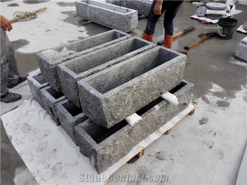 Chinese Light Grey Granite Zima White Grey Sardo Jinjiang G603 Granite Plant Port Boxes for Landscaping