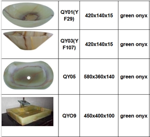 Green Onyx Round Square Vessel Bathroom Washing Basin Bowl