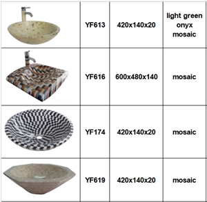 Mosaic Round Square Vessel Bathroom Washing Basin Bowl:Beautiful Pattern, European Style, Heat Resistance