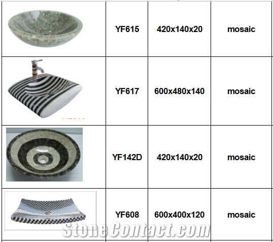 Mosaic Round Square Vessel Bathroom Washing Basin Bowl:Beautiful Pattern, European Style, Heat Resistance
