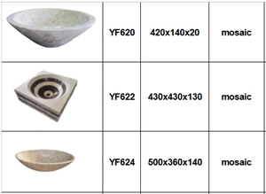 Mosaic Round Square Vessel Bathroom Washing Basin Bowl:Beautiful Pattern, European Style, Heat Resistance