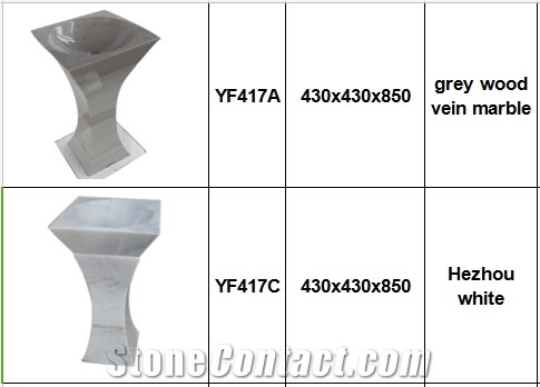 Natural Marble Granite Standing Round Square Bathroom Basin Sink