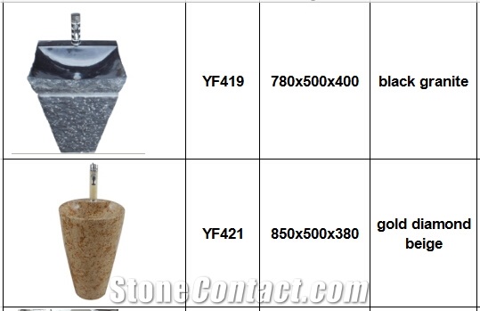 Natural Marble Granite Standing Round Square Bathroom Basin Sink