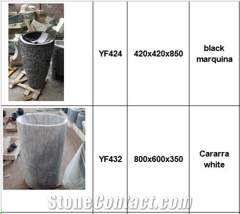 Natural Marble Granite Standing Round Square Bathroom Basin Sink