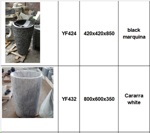 Natural Marble Granite Standing Round Square Bathroom Basin Sink