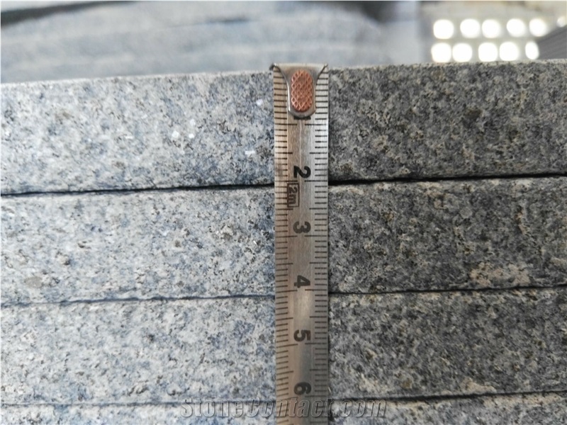 Padang Dark Granite G654, Sesame Black, China Impala Black Pavers,Bullnose Paver, Bullnose Step Flamed, Bush Hammered