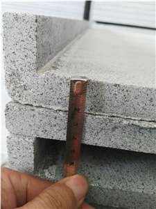 Padang Dark Granite G654, Sesame Black, China Impala Black Pavers,Bullnose Paver, Bullnose Step Flamed, Bush Hammered