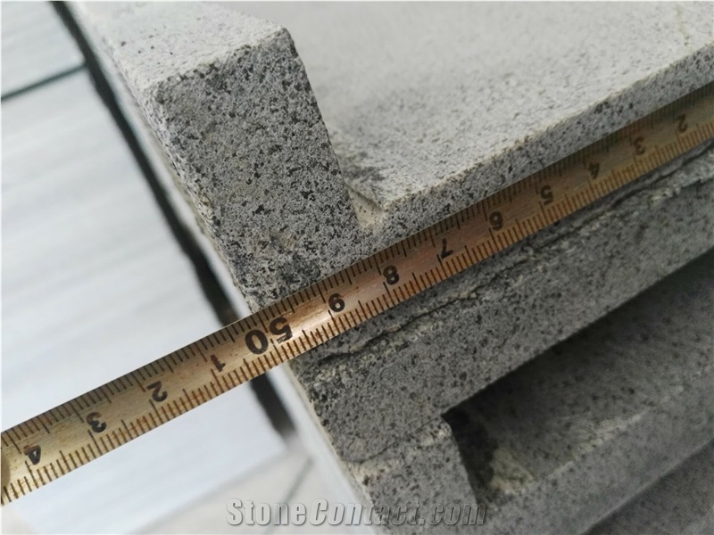 Padang Dark Granite G654, Sesame Black, China Impala Black Pavers,Bullnose Paver, Bullnose Step Flamed, Bush Hammered