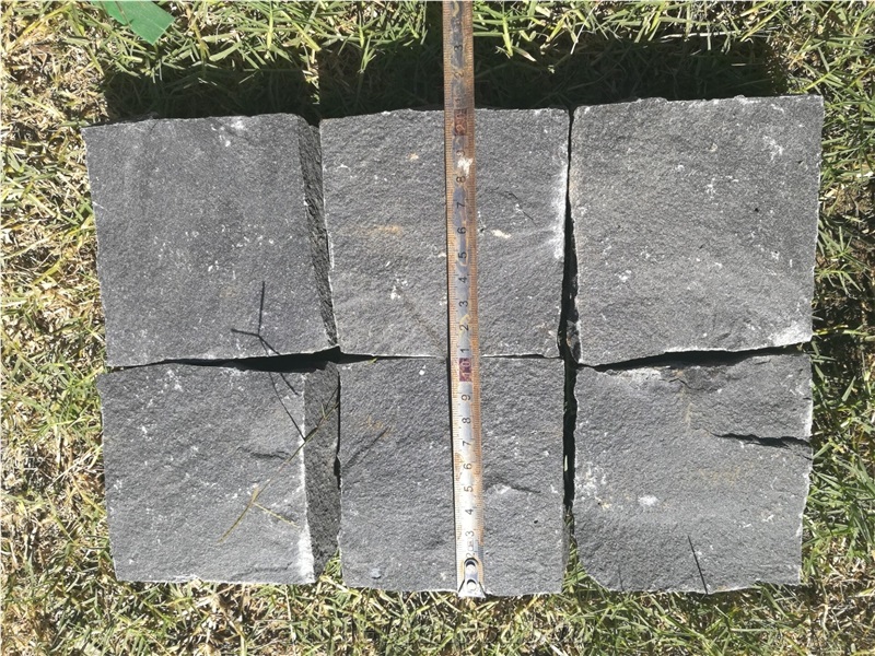 Zhangpu Black Basalt Sett Cobble Cubic Stone Road Paver Driveway Paver