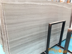 A Class White Wood Marble Tiles & Slabs, Athen Silver Wall and Floor Coverings, Chinese Guizhou Wooden Light Grey Nature Stone, Factory Owner Gangsaw