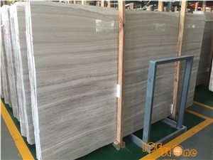 A Class White Wood Marble Tiles & Slabs, Athen Silver Wall and Floor Coverings, Chinese Guizhou Wooden Light Grey Nature Stone, Factory Owner Gangsaw