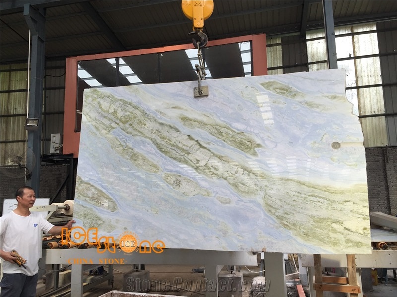 Changbai White Jade Chinaese Blue Moon River Marble Slabs and Tiles Own Factory and Quarry Owner with Ce Certificate Wall Cladding,A Grade Natural