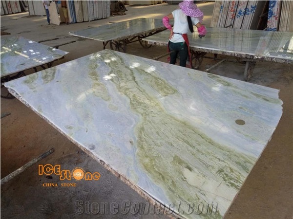Changbai White Jade Chinaese Blue Moon River Marble Slabs and Tiles Own Factory and Quarry Owner with Ce Certificate Wall Cladding,A Grade Natural