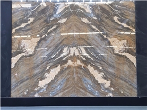 China Barcelona Gold Brecce Bergerac Golden Time Polished Book-Match Slab&Tile Top Quality Building Material for Floor Wall Project Factory