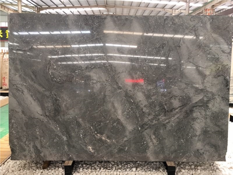 Natural Stone Quartz, High Bright Degree Marble Slabs, Dark Grey Quartzite, Polished Tiles for Flooring, Kitchen Countertop, Bathroom Vanity Top