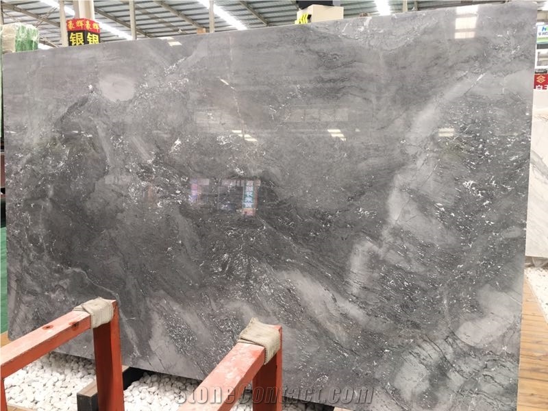Natural Stone Quartz, High Bright Degree Marble Slabs, Dark Grey Quartzite, Polished Tiles for Flooring, Kitchen Countertop, Bathroom Vanity Top