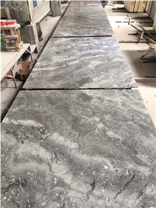 Natural Stone Quartz, High Bright Degree Marble Slabs, Dark Grey Quartzite, Polished Tiles for Flooring, Kitchen Countertop, Bathroom Vanity Top