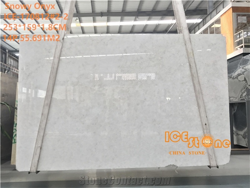 Tianshan Snow /Snowy White Onyx/Slabs/Tiles/Cut to Size/Polished/Natural Stone Products/Backlit/Wall Cladding/Floor/Own Quarry/Transparency/China