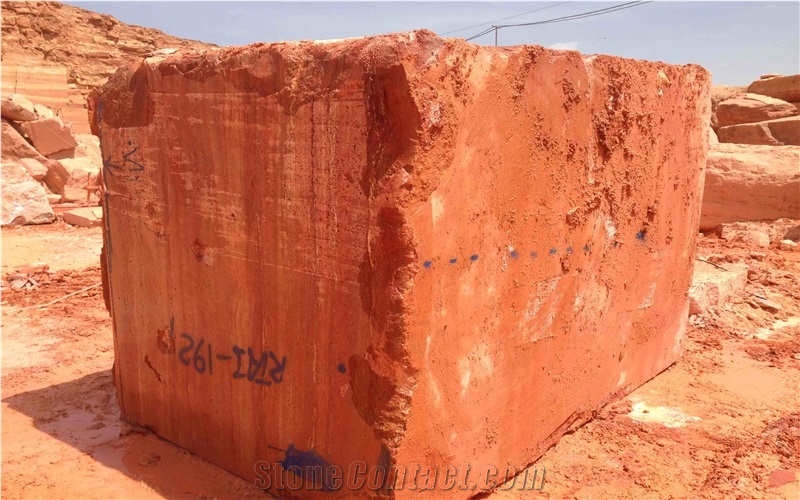 Red Travertine Block Of Iran