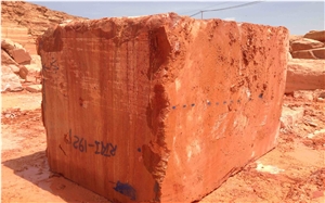 Red Travertine Block Of Iran